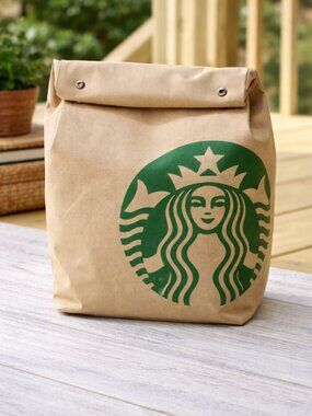 Canvas Roll Top Backpack Lunch Bag Style Tan Green Logo Casual Everyday Carry